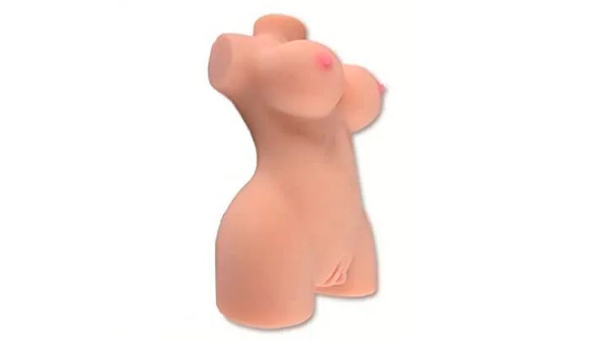 Busty Lady Solid Silicone Sexy Doll - Masturbador em Forma de Torso Feminino com Seios Fartos e Dois Oríficios Penetráveis em Cyber Skin