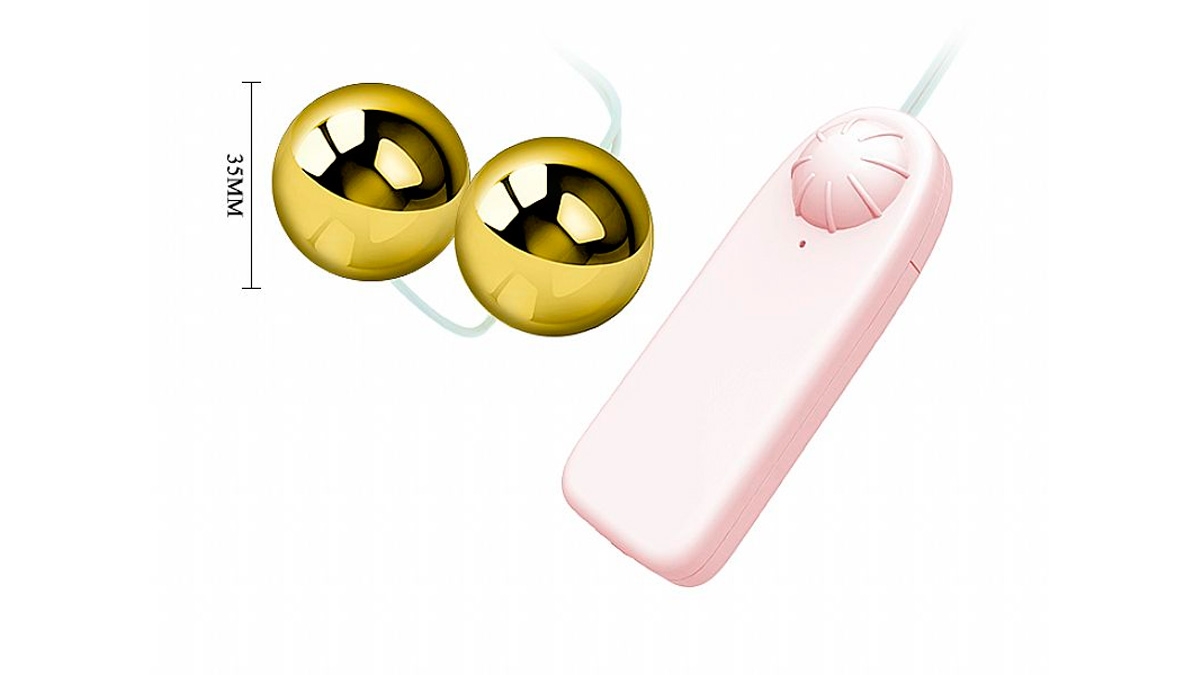 Golden Duo Ball - Bolas Duplas com Vibrador para Clitóris e Estímulo Anal