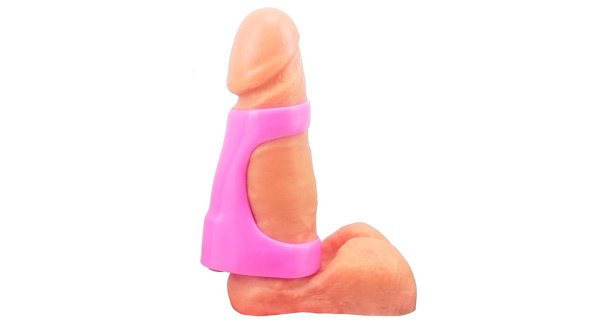 Anel Peniano Meio Corpo Duplo com Vibro - 11 cm