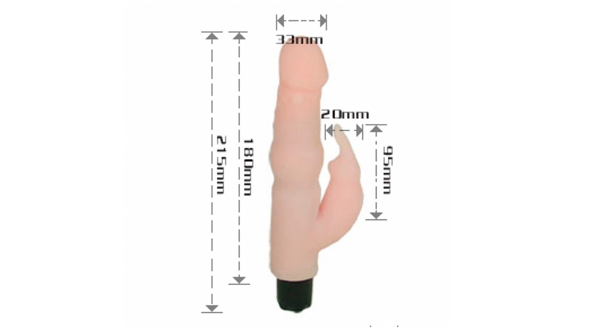 Vibrador Duplo Motor em Cyberskin com Estimulador Coelhinho
