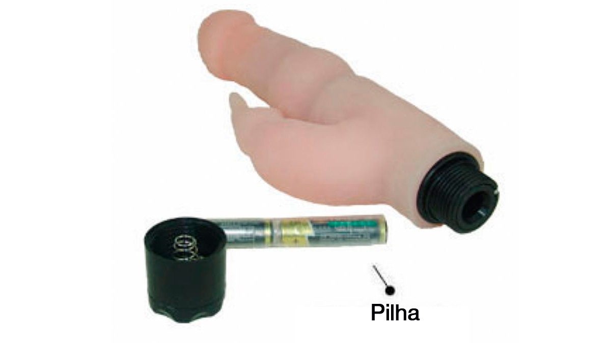 Vibrador Duplo Motor em Cyberskin com Estimulador Coelhinho